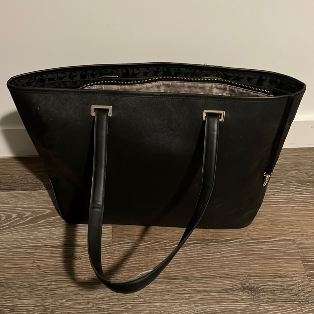 Lo & Sons 15" Seville Saffiano Leather Work Bag Tote with Luggage Trolley